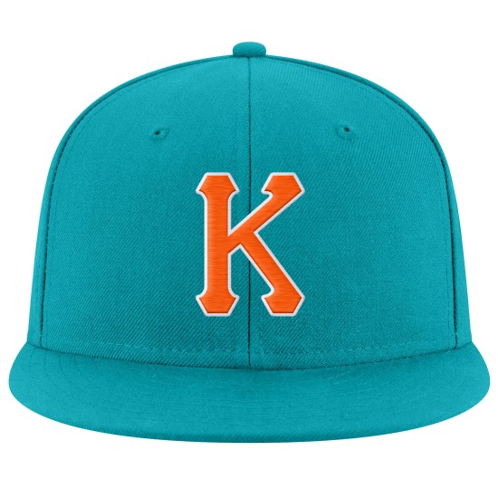 Snapback Custom Orange-Weiß Mütze Aqua Verstellbar Genäht Snapback Custom Orange-Weiß Mütze Aqua Verstellbar Genäht