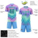 Benutzerdefinierte Fußball Teal-Weiß Uniform Sublimation Jersey Dye Tie