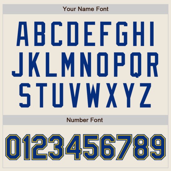 Jersey Royal-Gold Unisex Creme Custom Softball Zwei-Knopf Jersey Royal-Gold Unisex Creme Custom Softball Zwei-Knopf