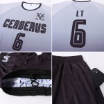 Jersey Sublimation Uniform Schwarz Benutzerdefinierte Grau Verblassen Mode