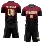 Jersey Creme-Schwarz Crimson Sublimation Fade Fashion Custom Uniform Fußball