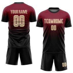 Jersey Creme-Schwarz Crimson Sublimation Fade Fashion Custom Uniform Fußball