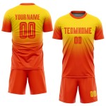 Benutzerdefinierte Mode Orange Uniform Trikot Fußball Verblassen Sublimation Gold