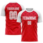 Fußball Sublimation Uniform Trikot Rot Auswärts Custom Weiß