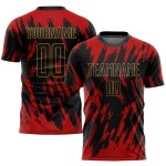 Rot Schwarz-Old Custom Sublimation Jersey Fußball Gold Uniform