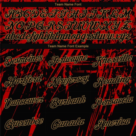 Rotes 3D-Gold-Sportmuster-Sweatshirt, individueller Pullover, genähter Hoodie, Design Schwarz-Old