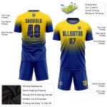 Benutzerdefinierte Jersey Sublimation Fußball Gold Mode Royal Uniform