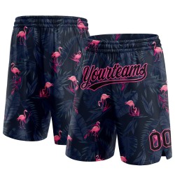 Muster 3D Shorts Benutzerdefinierte Rosa Schwarz Basketball Flamingo