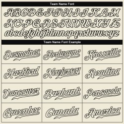 Baseball Authentic Custom Creme Creme-Schwarzes Trikot Baseball Authentic Custom Creme Creme-Schwarzes Trikot