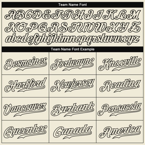 Baseball Authentic Custom Creme Creme-Schwarzes Trikot