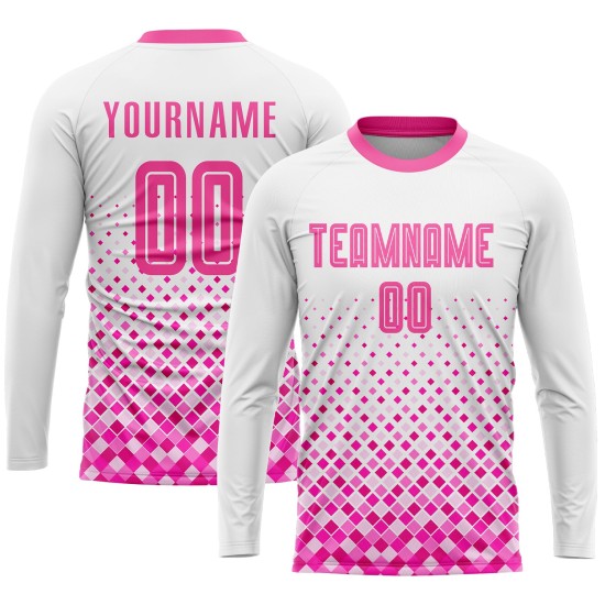 Benutzerdefinierte Uniform Weiß Trikot Fußball Sublimation Pink