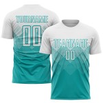 Fußball Aqua Weiß Sublimation Jersey Uniform Custom