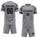 Grau Schwarz-Camo Sublimation Custom Jersey Uniform Fußball