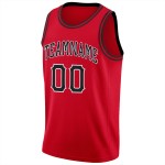 Neck Rib-Strick Basketball Custom Schwarz-Weiß Rund Jersey Rot Neck Rib-Strick Basketball Custom Schwarz-Weiß Rund Jersey Rot