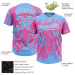 3D Jersey Zweiknopf Custom Softball Pink Powder Unisex Muster Blau-Weiß 3D Jersey Zweiknopf Custom Softball Pink Powder Unisex Muster Blau-Weiß