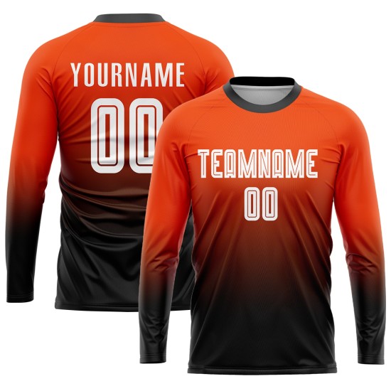 Jersey Custom Uniform Fade Orange Weiß-Schwarz Mode Sublimation Fußball