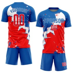 Fußball Rot-Weiß Royal Custom Uniform Sublimation Trikot Fußball Rot-Weiß Royal Custom Uniform Sublimation Trikot