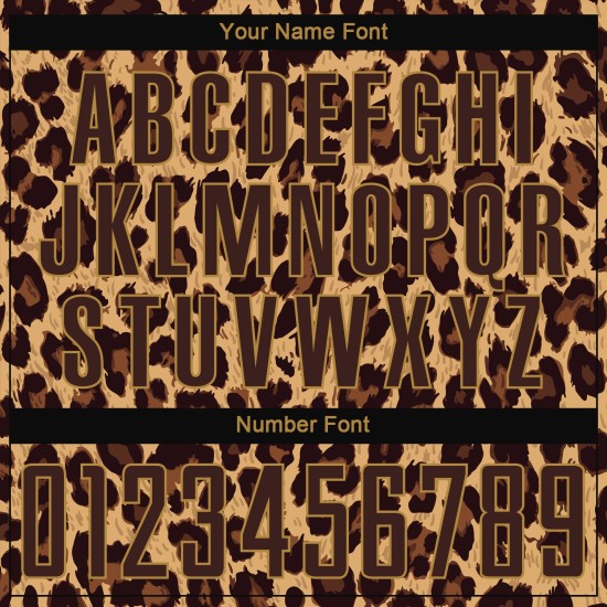 Uniform Fußballtrikot Braun Braun-Old Sublimation Custom Gold Leopard