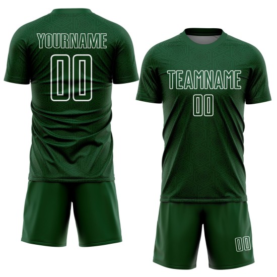 Geometrische Formen Jersey Sublimation Custom Fußball Grün Uniform Weiß