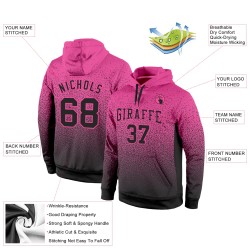 Hoodie Custom Stitched Pullover Schwarz Sweatshirt Fade Pink Sportmode Hoodie Custom Stitched Pullover Schwarz Sweatshirt Fade Pink Sportmode