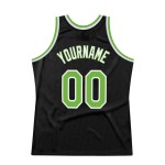 Authentisches Throwback Grün-Weiß Basketball Schwarzes Trikot Custom Neon Authentisches Throwback Grün-Weiß Basketball Schwarzes Trikot Custom Neon