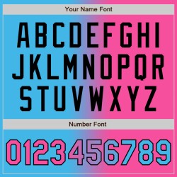 Jersey Baseball Mode Blau Himmel Benutzerdefinierte Rosa-Schwarz Authentische