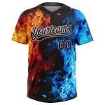 Muster Softball Flamme Schwarz-Weiß Zwei-Knopf Figur Custom 3D Jersey Unisex Muster Softball Flamme Schwarz-Weiß Zwei-Knopf Figur Custom 3D Jersey Unisex