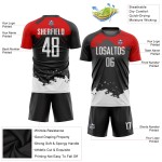 Fußball Sublimation Trikot Uniform Custom Weiß-Rot Schwarz