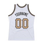 Authentisches Custom Basketball Throwback Gold-Schwarzes Trikot Weiß Alt Authentisches Custom Basketball Throwback Gold-Schwarzes Trikot Weiß Alt