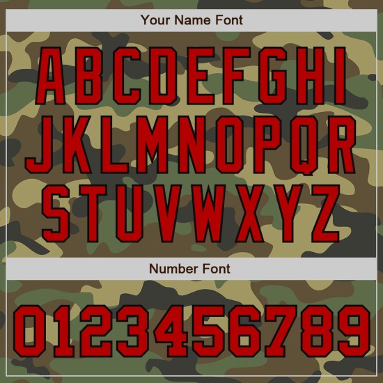 Service Rot-Schwarz Salute Varsity Custom Camo Full-Snap Jacke zu Bomber Letterman Service Rot-Schwarz Salute Varsity Custom Camo Full-Snap Jacke zu Bomber Letterman