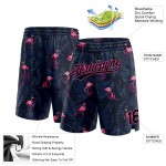 Muster 3D Shorts Benutzerdefinierte Rosa Schwarz Basketball Flamingo