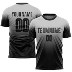 Jersey Sublimation Uniform Schwarz Benutzerdefinierte Grau Verblassen Mode