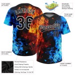 Muster Softball Flamme Schwarz-Weiß Zwei-Knopf Figur Custom 3D Jersey Unisex Muster Softball Flamme Schwarz-Weiß Zwei-Knopf Figur Custom 3D Jersey Unisex