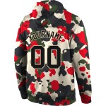 Benutzerdefinierte Hoodie zum Sport Pullover genäht Service Sweatshirt Salute Camo Schwarz-Creme
