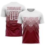 Weiße Sublimation Crimson Uniform Fußball Custom Jersey