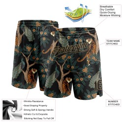 Benutzerdefinierte Pfau Muster Alt Schwarz 3D Gold Authentische Tiger 3D Shorts Basketball Und Muster Design Benutzerdefinierte Pfau Muster Alt Schwarz 3D Gold Authentische Tiger 3D Shorts Basketball Und Muster Design