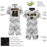 Uniform Weiß Fußball Sublimation Schwarz-Old Jersey Gold Custom