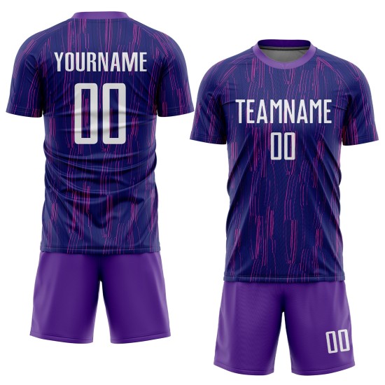 Lila Trikot Uniform Fußball Sublimation Custom Weiß