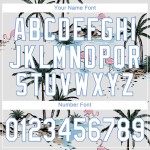 3D Bäume Authentisches Design Jersey Baseball Palm Weiß Muster Weiß-Licht Custom Blau Hawaii