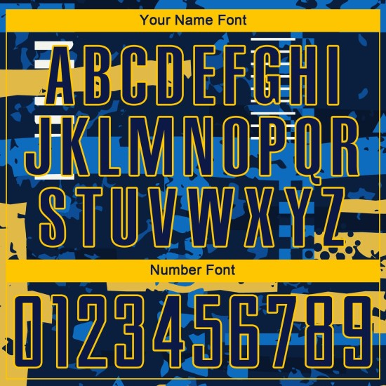 Marineblau-Gold Uniform Custom Sublimation Jersey Navy Fußball