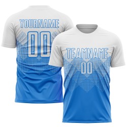 Sublimation Fußball Blau Pulver Weiß Uniform Custom Jersey