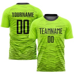 Grünes Trikot Sublimation Schwarz Benutzerdefinierte Neon Uniform Fußball