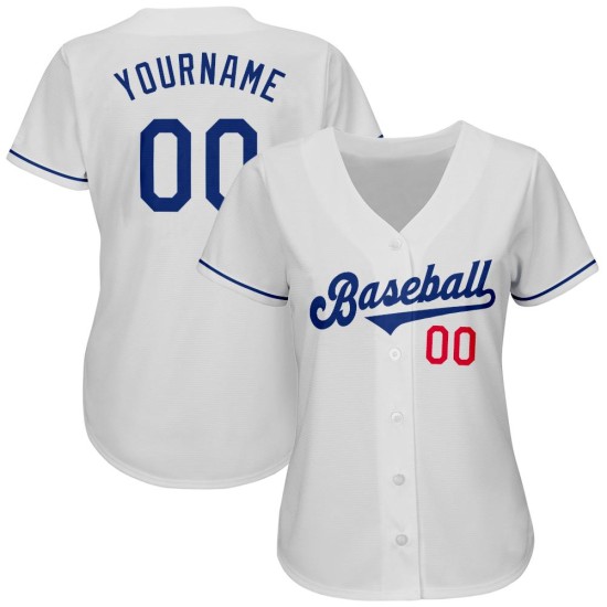 Royal-Red Authentic Jersey Baseball Custom Weiß Royal-Red Authentic Jersey Baseball Custom Weiß