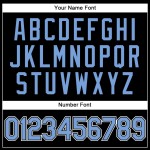 Schwarzes Baseball Trikot Custom Light Authentic Blau-Weiß