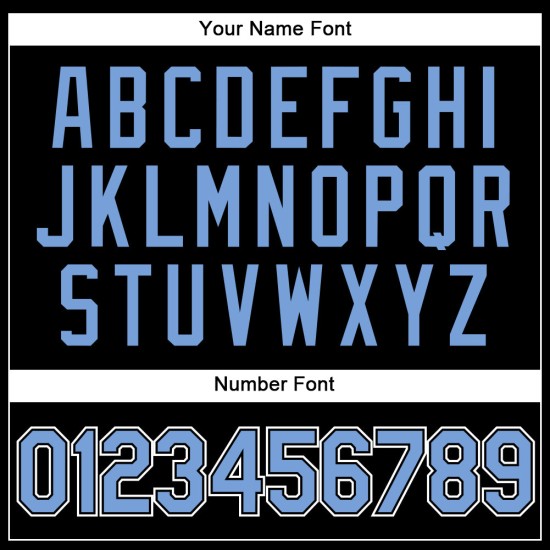 Schwarzes Baseball Trikot Custom Light Authentic Blau-Weiß