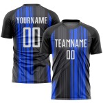 Schwarzes Trikot Uniform Custom Sublimation Fußball Weiß-Royal