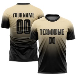 Schwarz Verblassen Fußball Uniform Custom Fashion Sublimation Creme Jersey