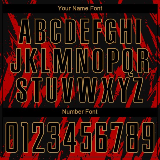 Rot Schwarz-Old Custom Sublimation Jersey Fußball Gold Uniform