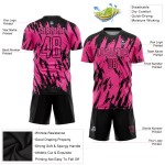 Jersey Rosa Uniform Benutzerdefinierte Schwarz Fußball Sublimation