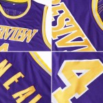 Basketball Authentic Custom Jersey Throwback Weiß-Grau Lila Basketball Authentic Custom Jersey Throwback Weiß-Grau Lila
